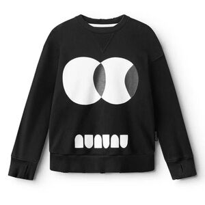 NUNUNU Black and White Graphic Sweatshirt